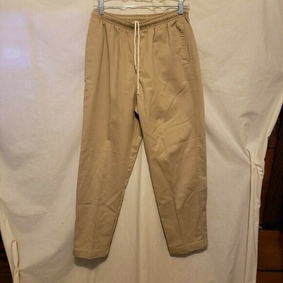Lands End Womens Size 9 Tan Solid Elastic Waist Chino Pants - Picture 8 of 10